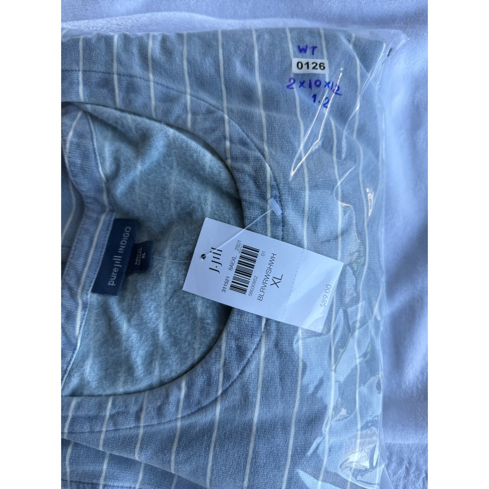 J Jill Pure Jill Indigo Tunic Top Shirt Womens XL Blue Striped Lagenlook Coastal - Picture 13 of 13